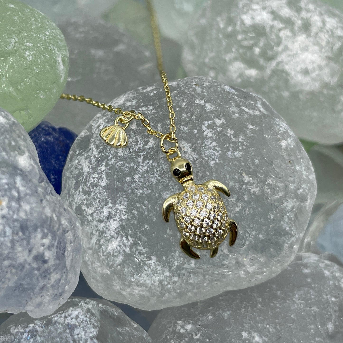 CZ Honu Pendant or Earrings