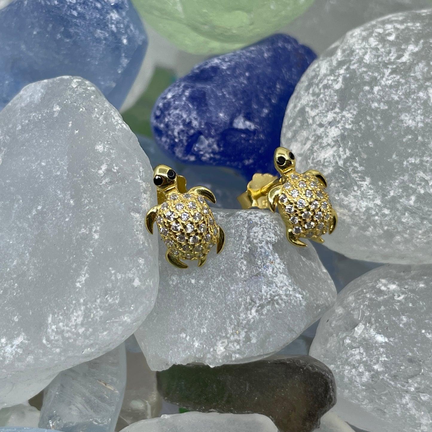 CZ Honu Pendant or Earrings