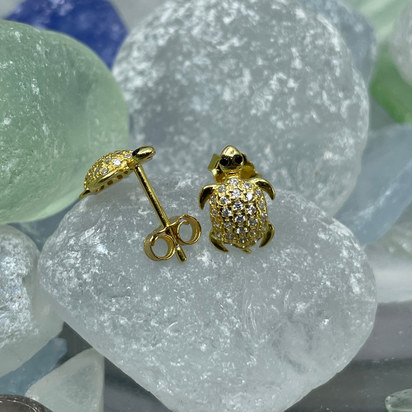 CZ Honu Pendant or Earrings