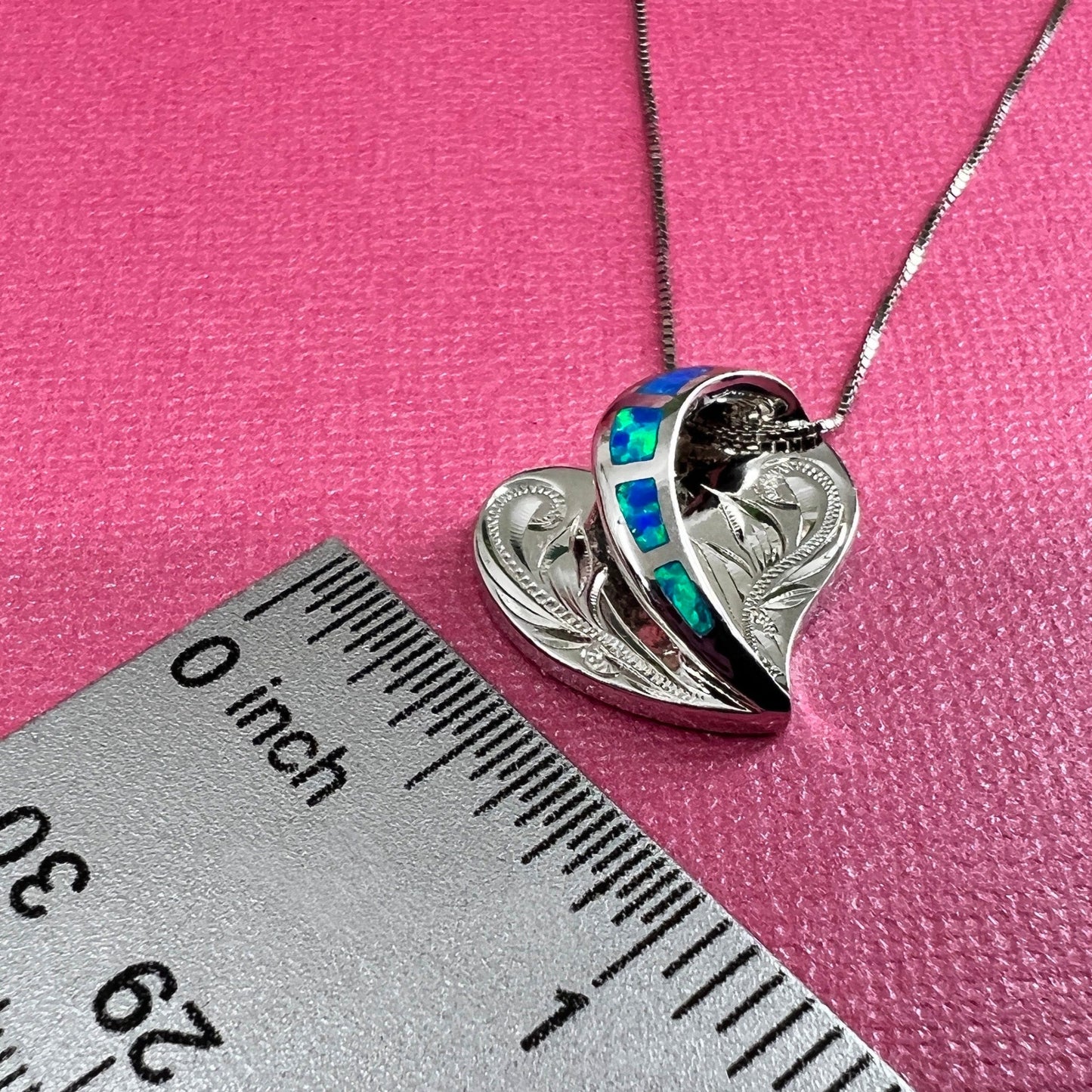 Opalite Scroll Heart