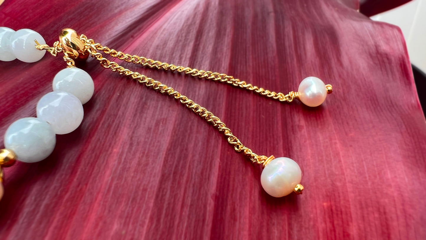 Nani Jade and Pearl Adjustable Bracelets