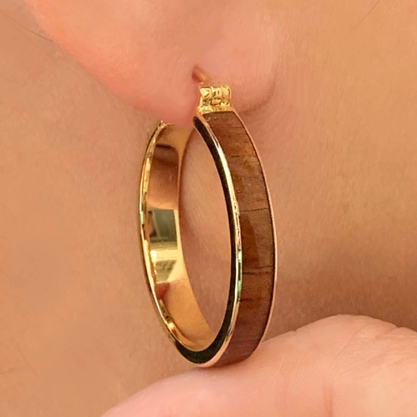 Koa Wood Hoop Earrings