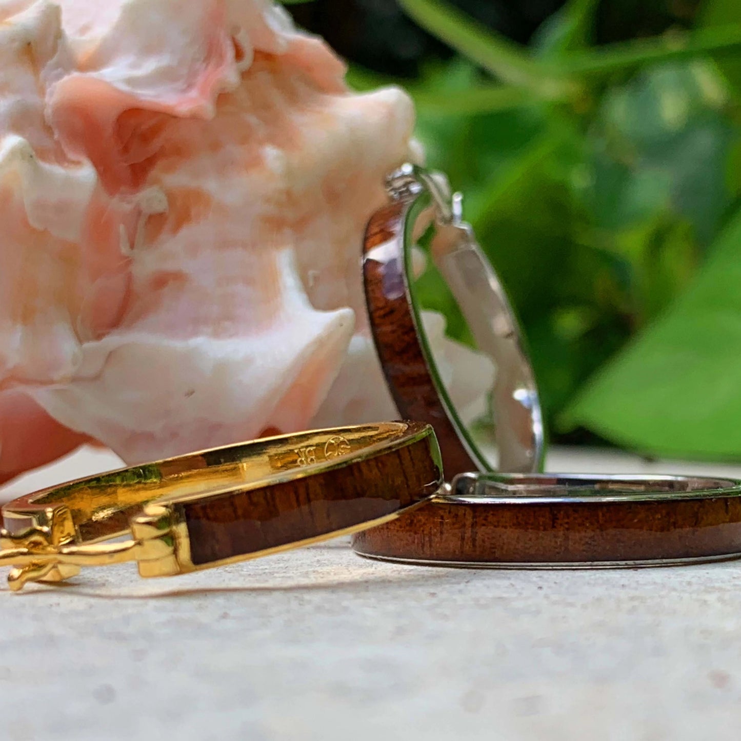 Koa Wood Hoop Earrings