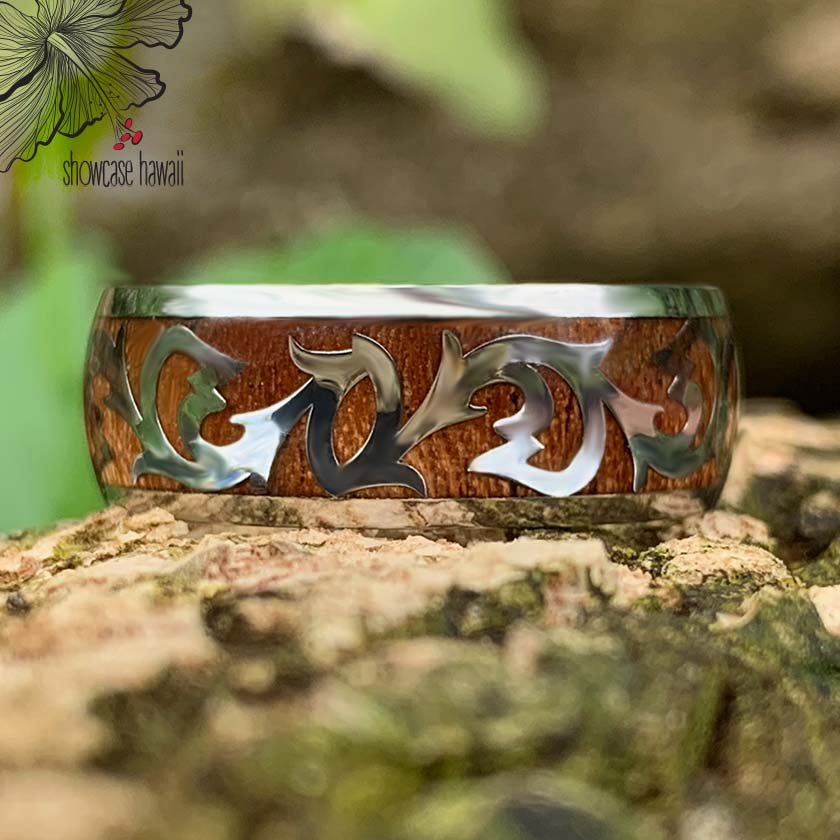Catch a deal with our Koa Scroll Fish Hook Rings! – Showcase Hawaii