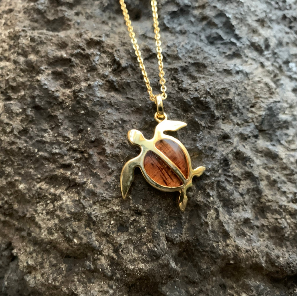 Koa Honu Pendant w/ Chain