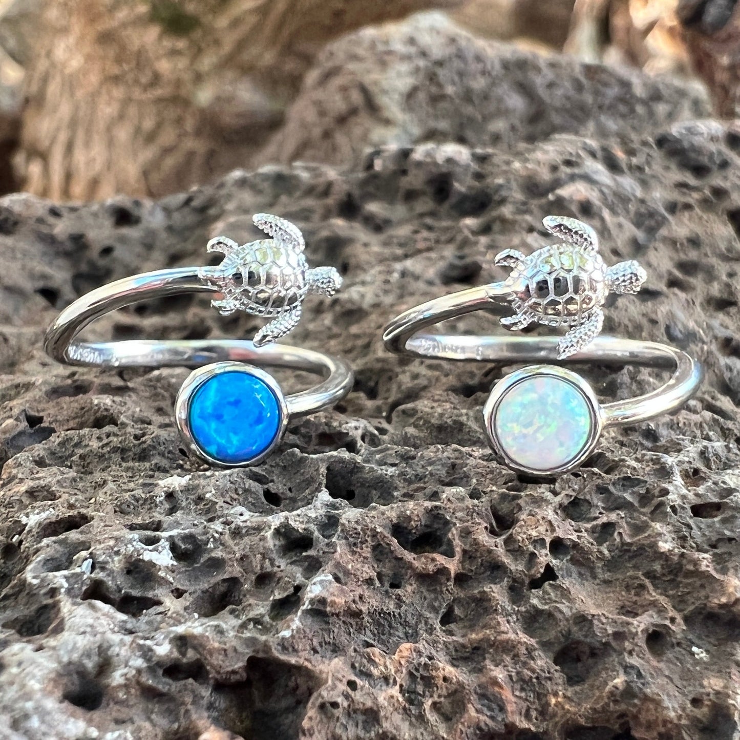 Opalite Mahina Honu Adjustable Rings