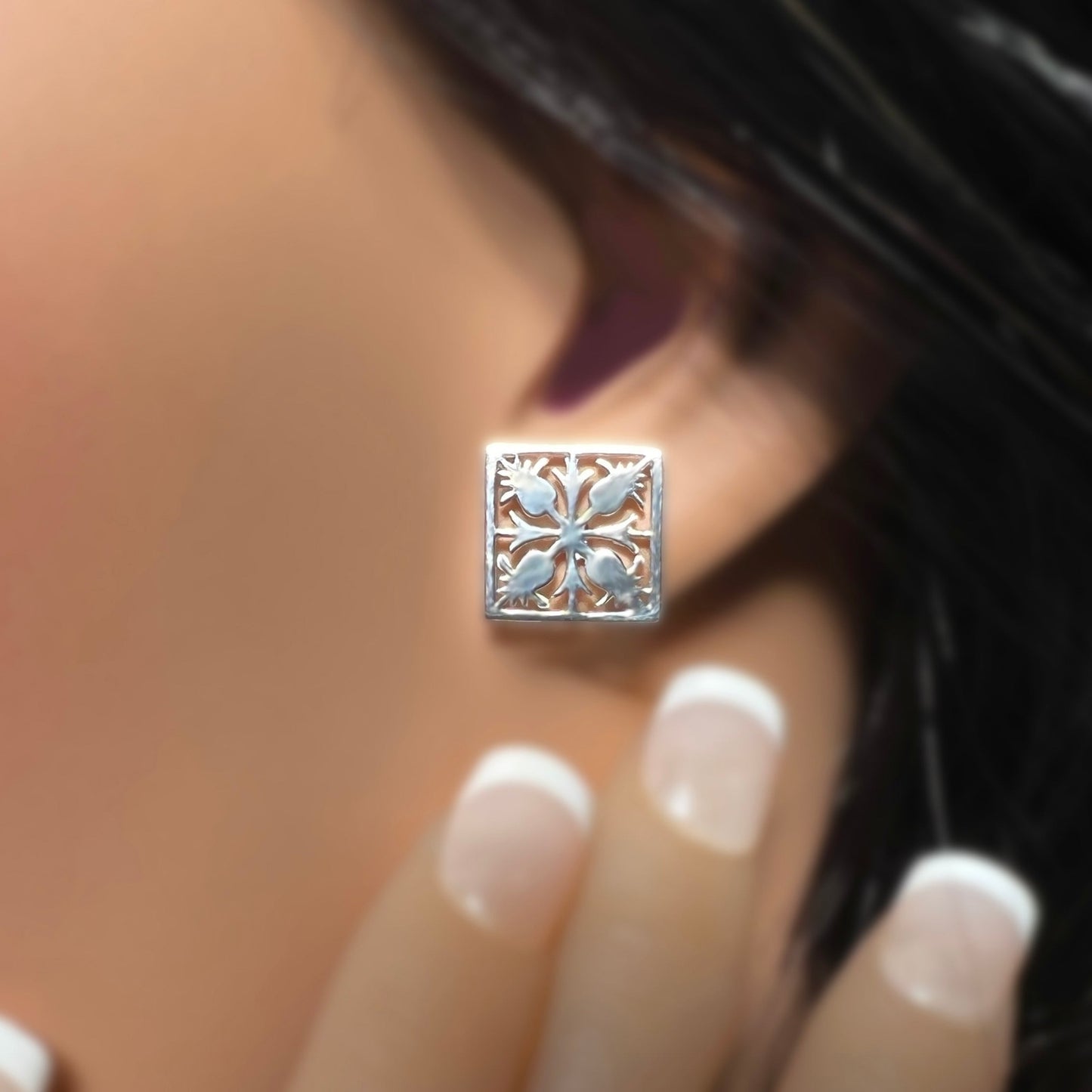 Hawaiian Pineapple Quilt Design Earrings