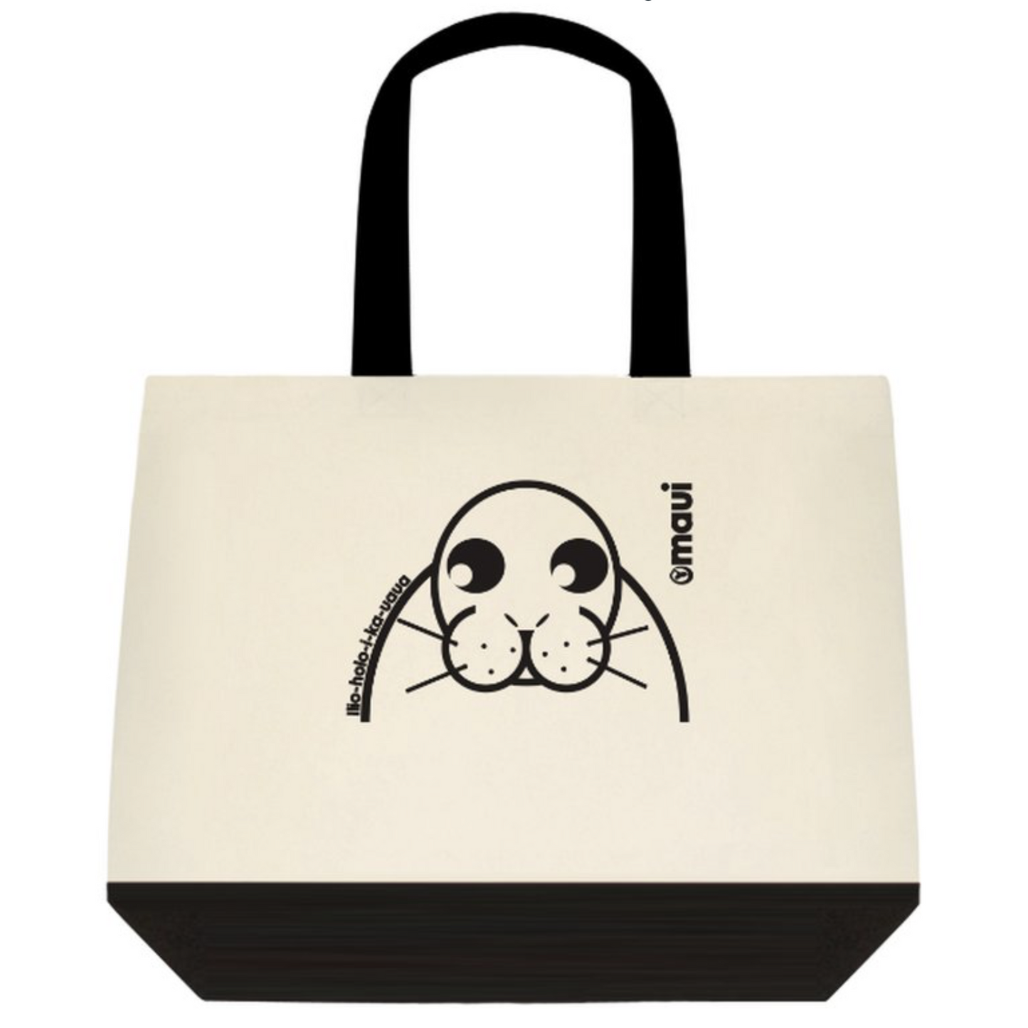 Monk Seal B&W Graphic Sea Animal Tote