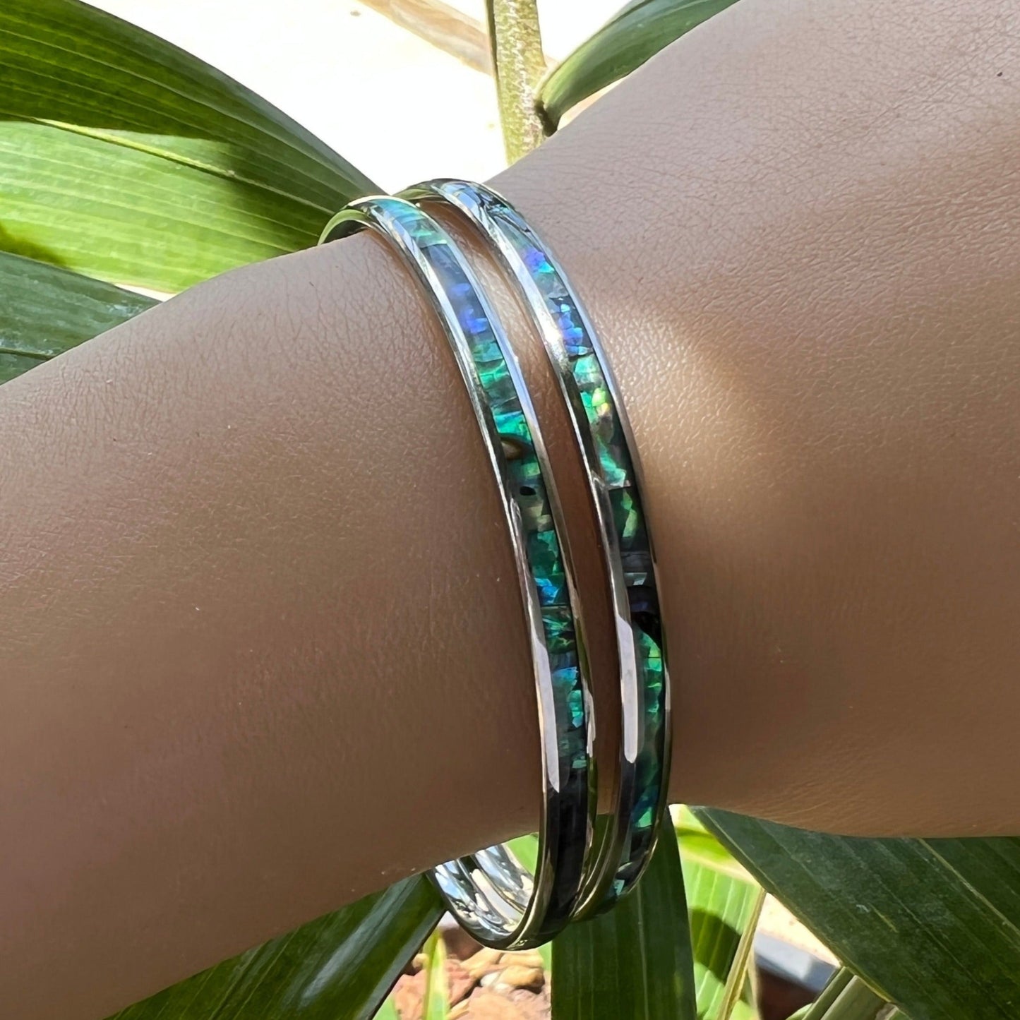 La'au Wood or Paua Stainless Steel 4MM Bracelets