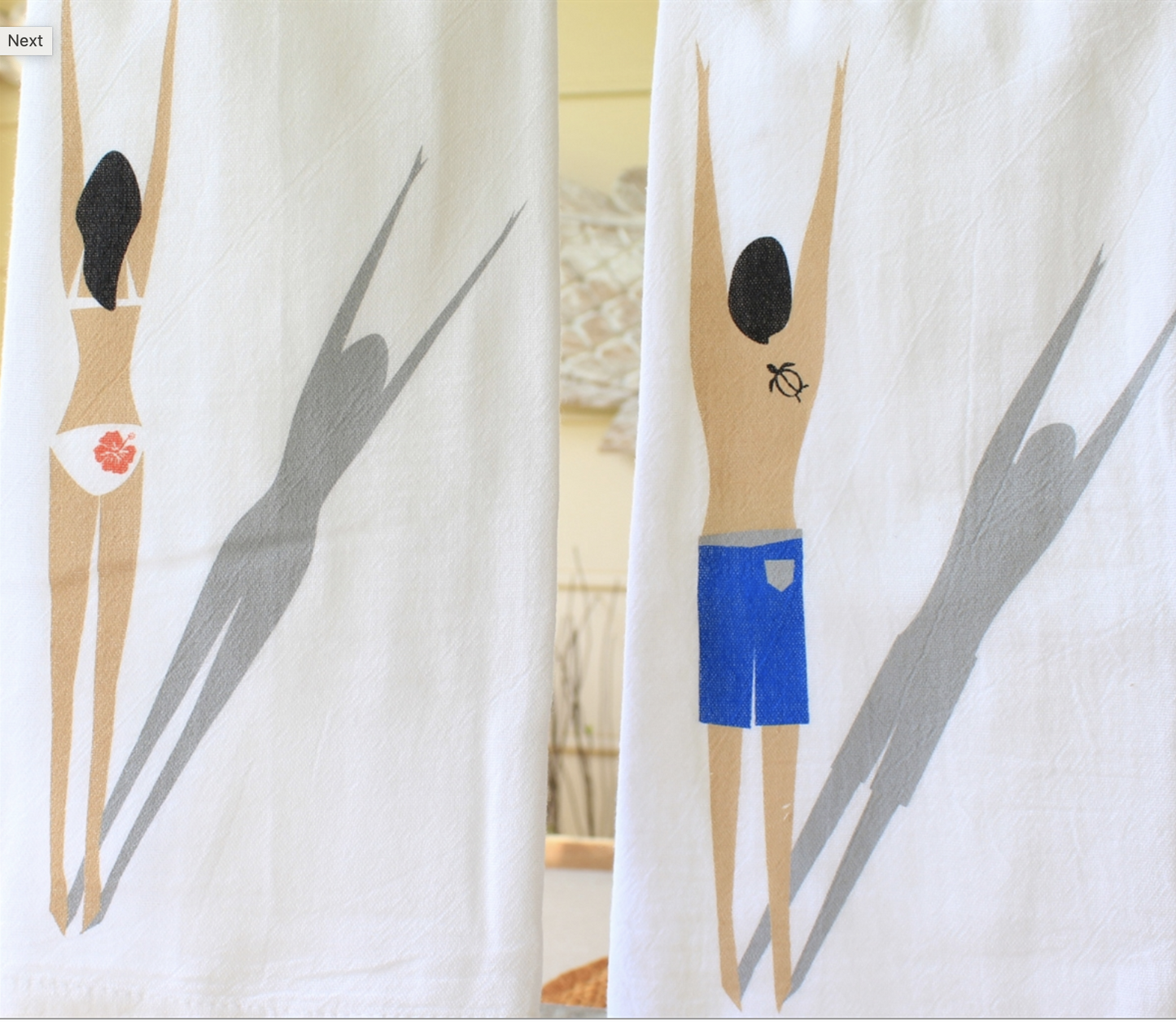 Hawaiian Style Towels Man and Woman Swimmer