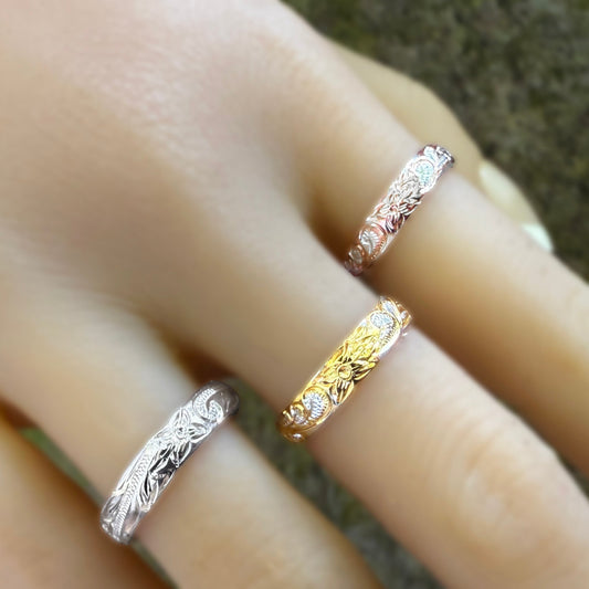 4MM Hawaiian Scroll Ring