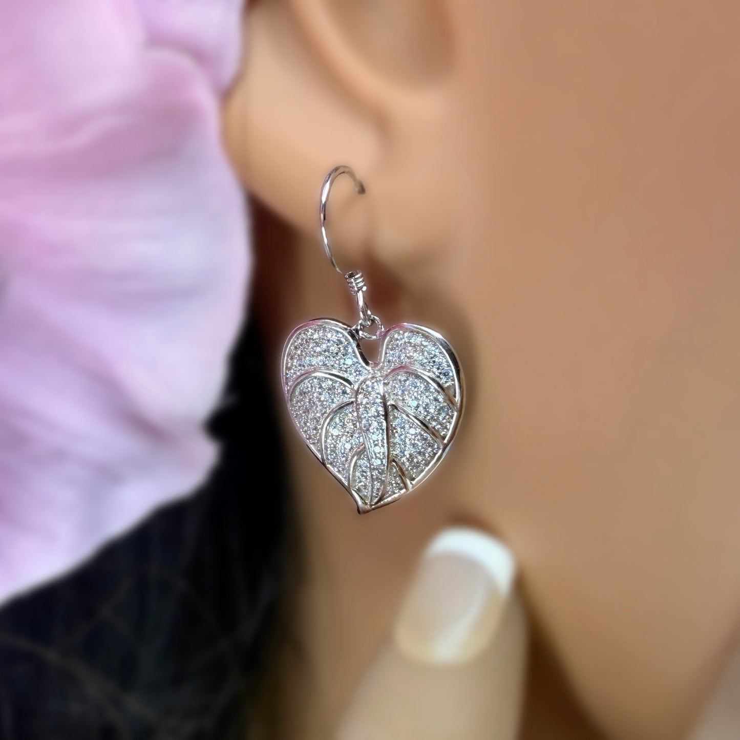 Anthurium Pave Heart Jewelry