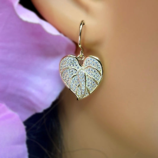 Anthurium Pave Heart Jewelry