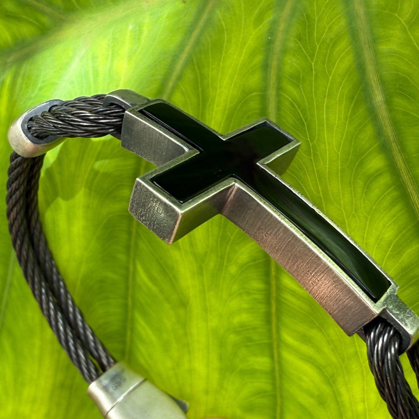 Black Onyx Mana Cross Bracelet
