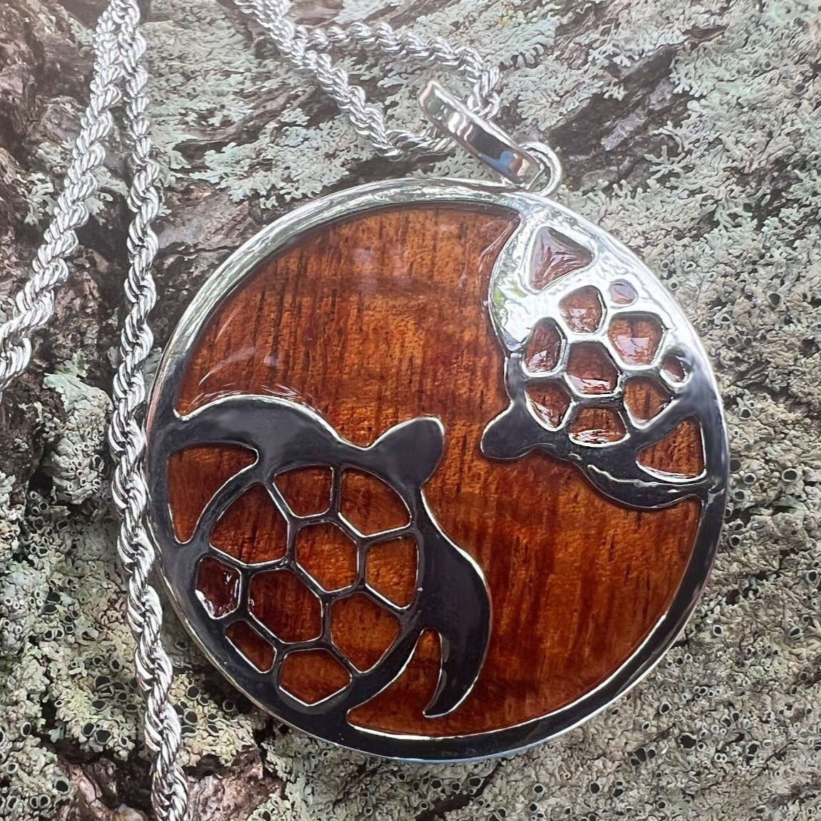 Circle of Life Koa Wood Honu Pendant