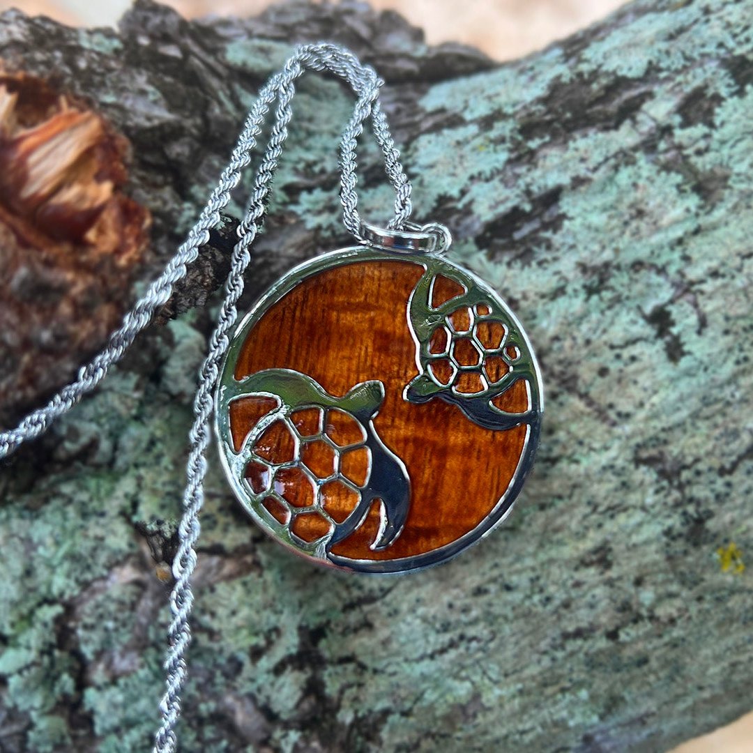 Circle of Life Koa Wood Honu Pendant