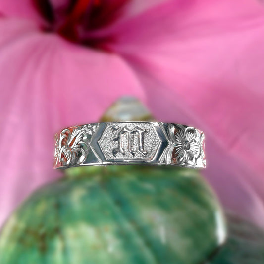 Custom Hawaiian Scroll Eternity Ring