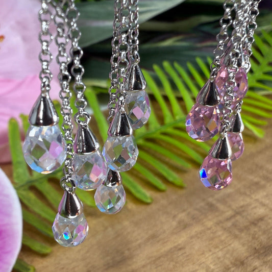 Hawaiian Scroll Plumeria CZ Ekolu Dangle Earrings