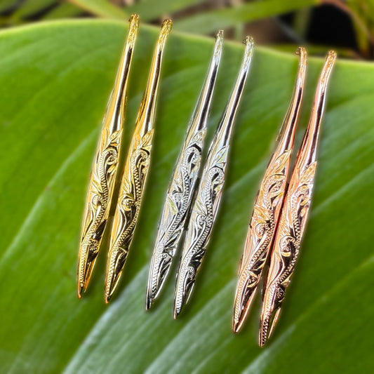 Hawaiian Scroll Wana Earrings