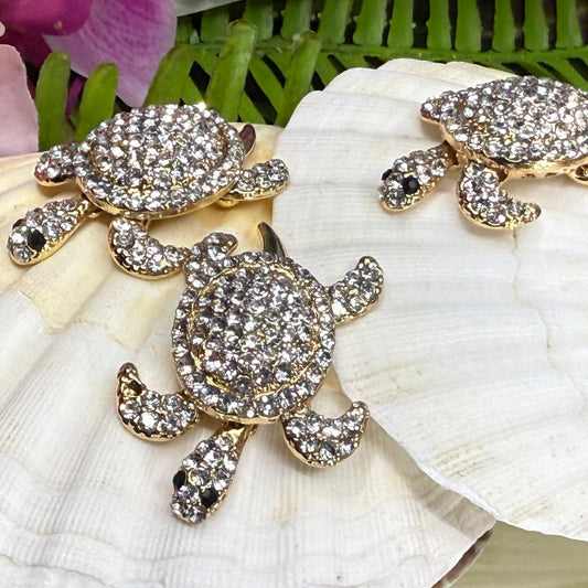 Rhinestone Honu Turtle Magnets Set of 3