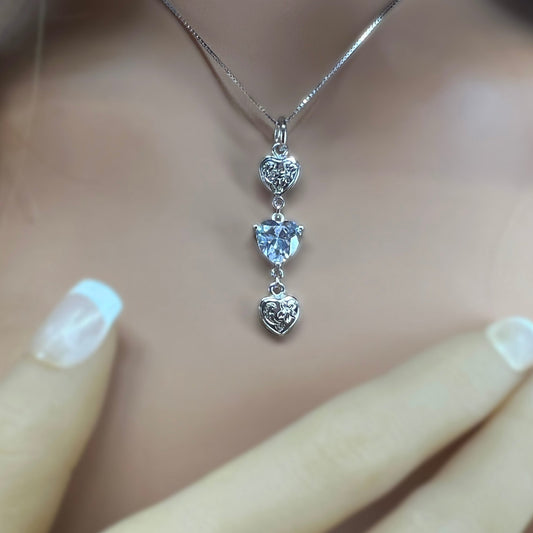 Ekolu Hawaiian Scroll CZ Heart