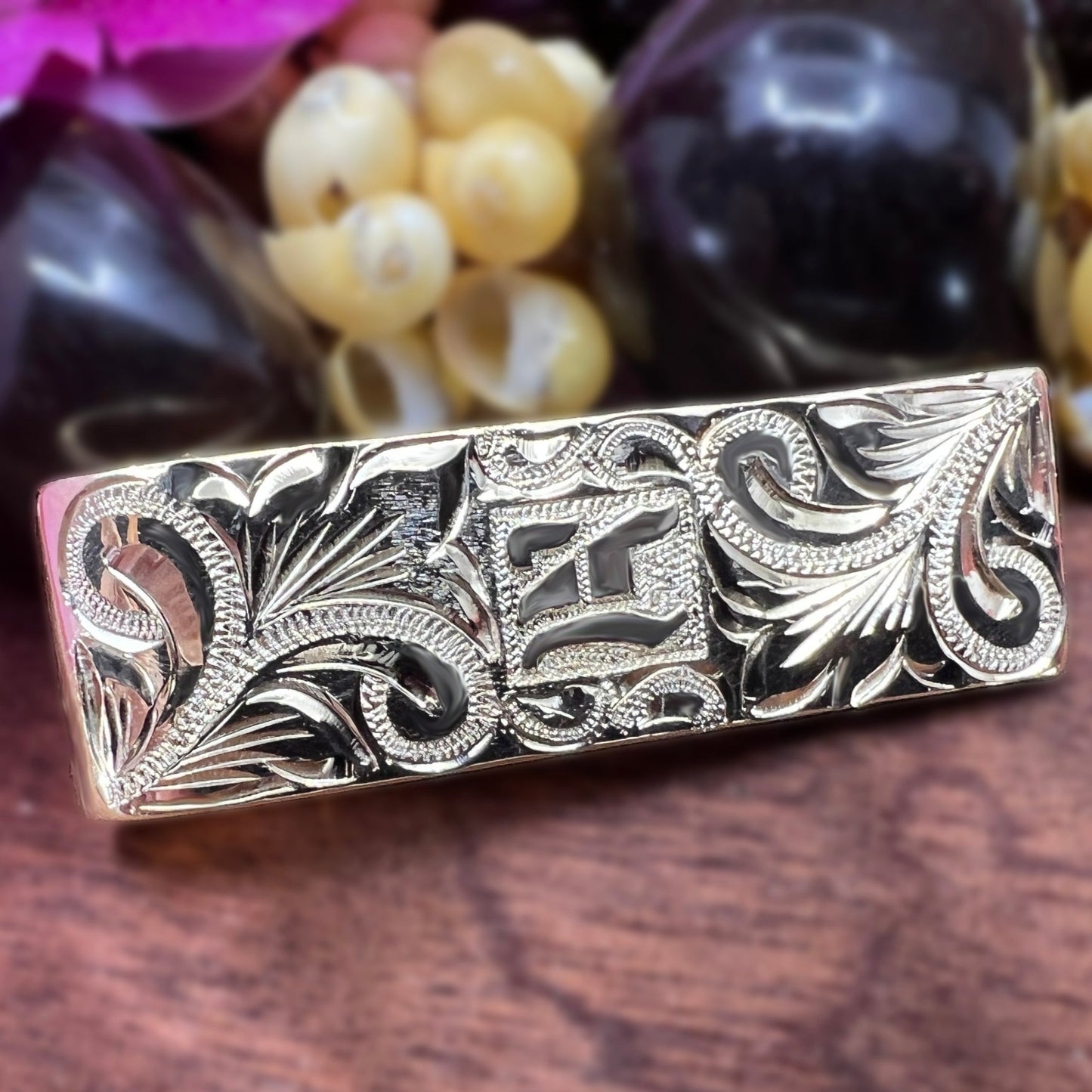 Custom Hawaiian Scroll Money Clip Initial w/Scroll