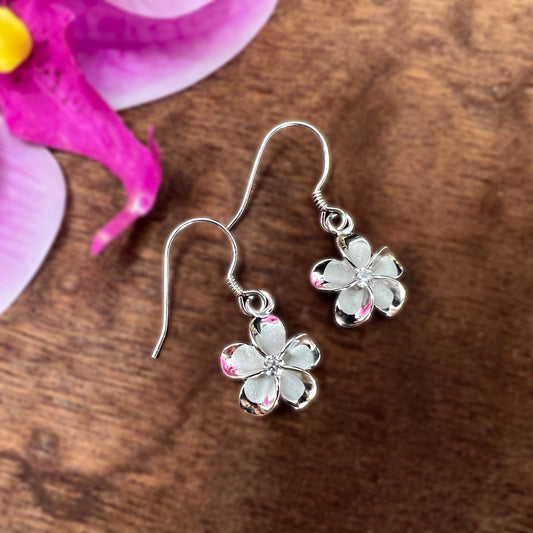 Plumeria Cubic Zirconia 12mm Earrings