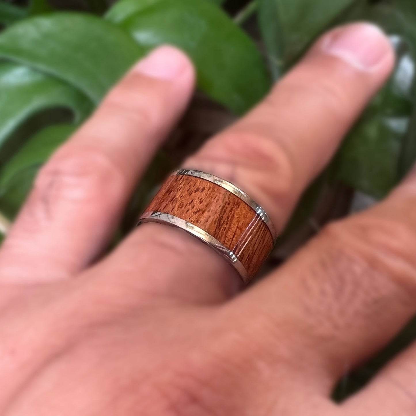 12MM Koa Wood Titanium Ring
