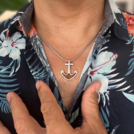 Koa Wood Anchor w/ 22” Rolo Chain