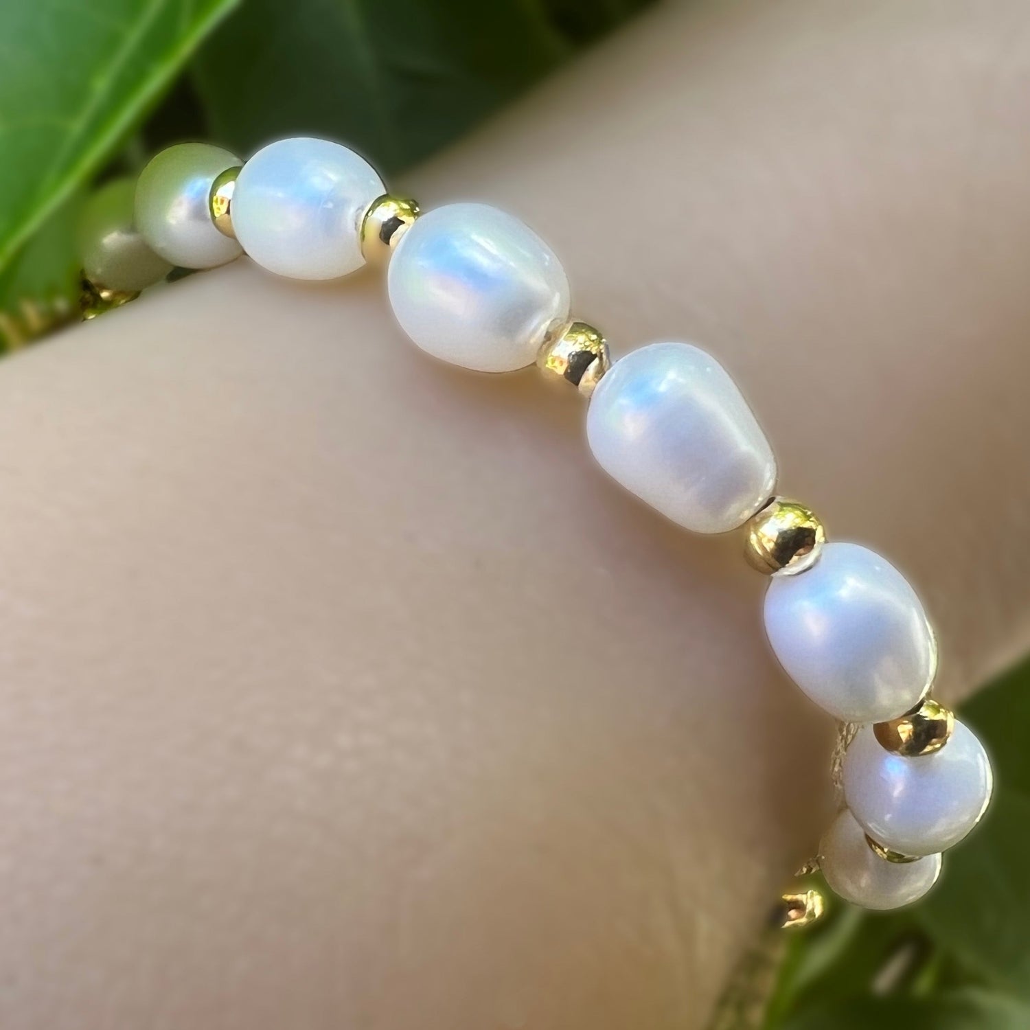 Attract lovers baroque freshwater pearl strawberry quartz bracelet –  daisysay