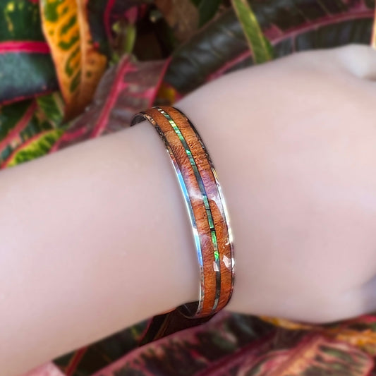 Double Koa Mother of Pearl Bracelet