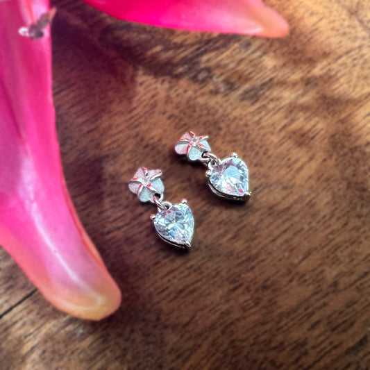 Plumeria CZ Pu'uwai "Heart" Earrings