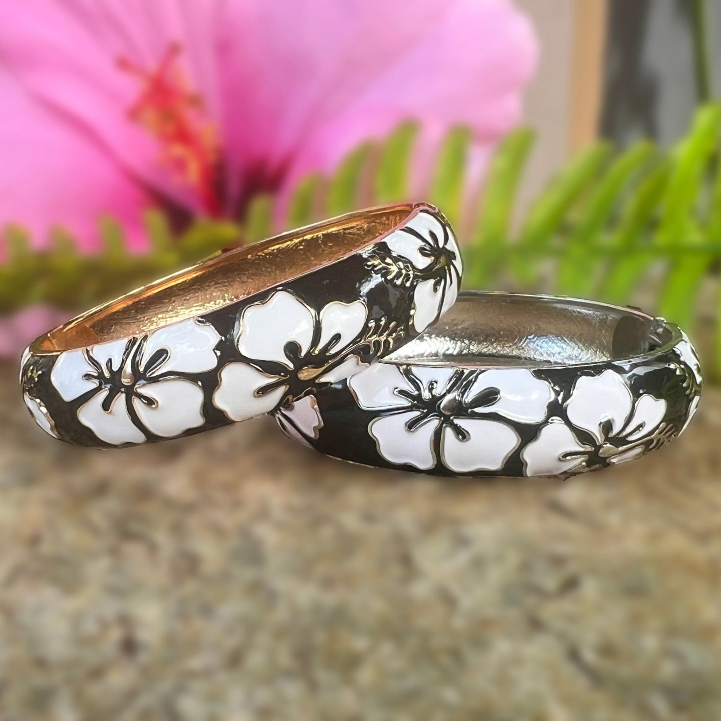 Puanani Hibiscus Flower Bangle Set of 2