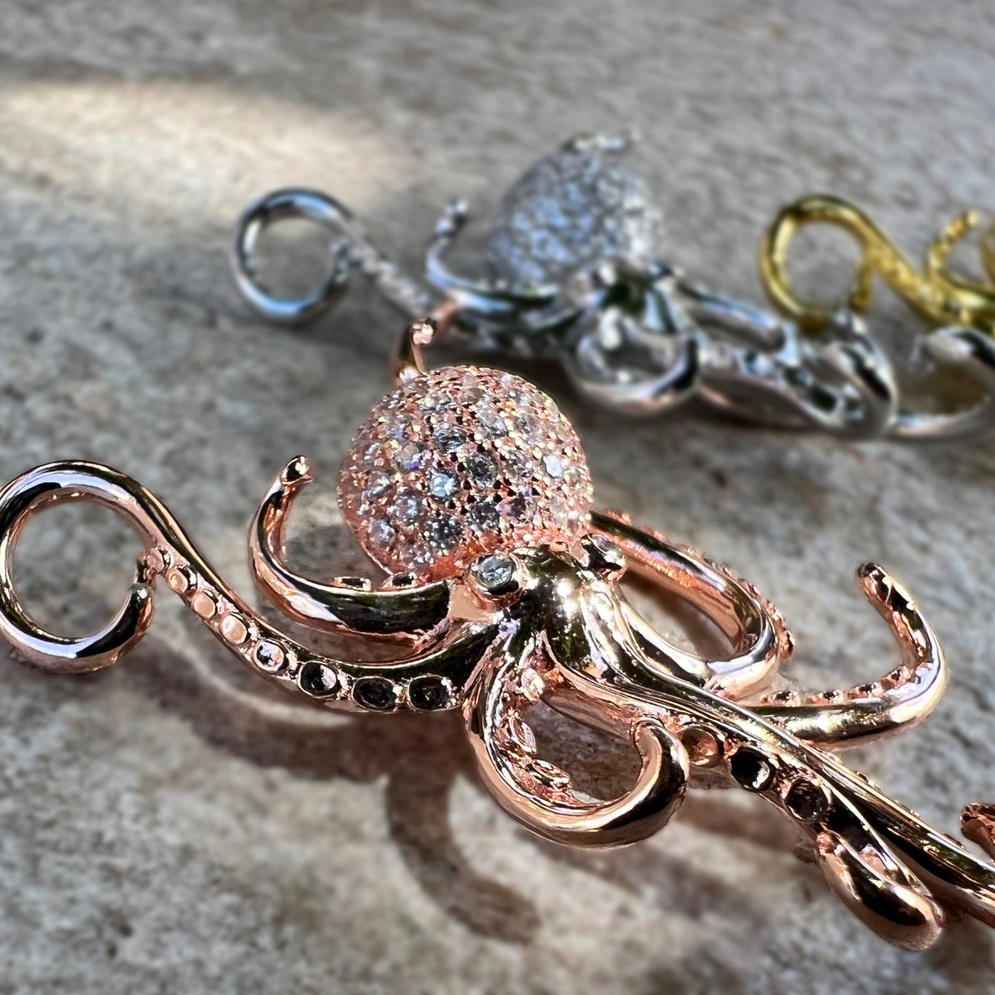 He'e Octopus CZ Pave Pendant