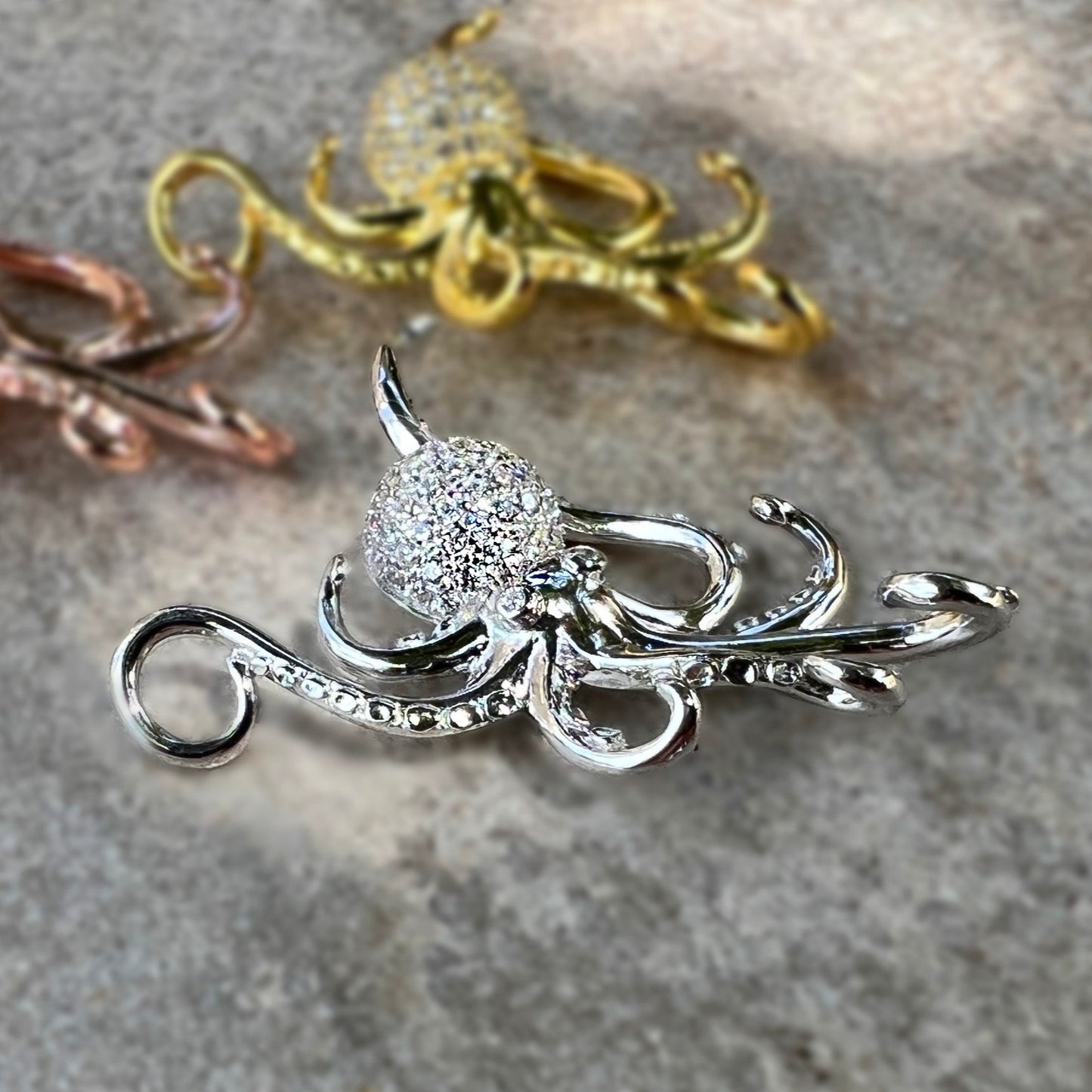 He'e Octopus CZ Pave Pendant