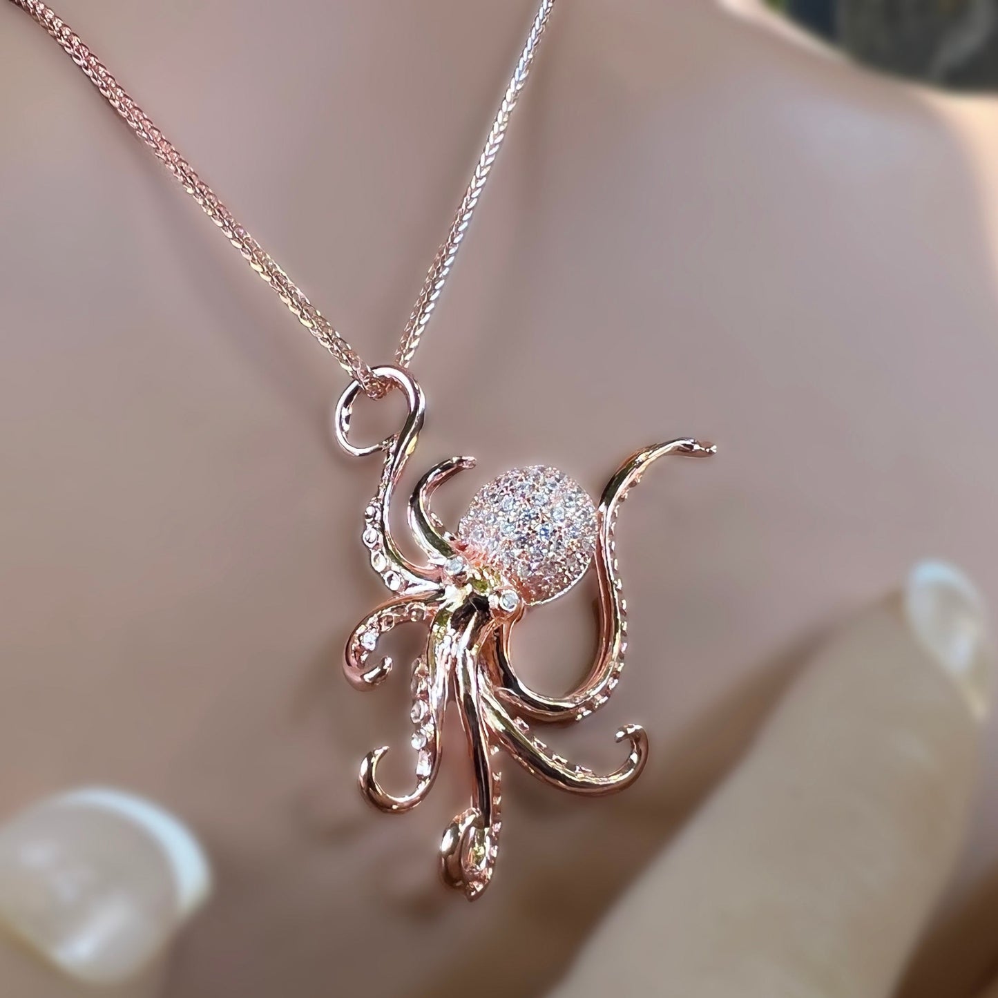 He'e Octopus CZ Pave Pendant