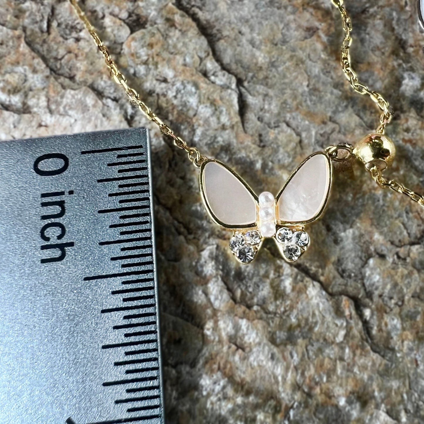 Butterfly Lariat Pearl Necklace 4