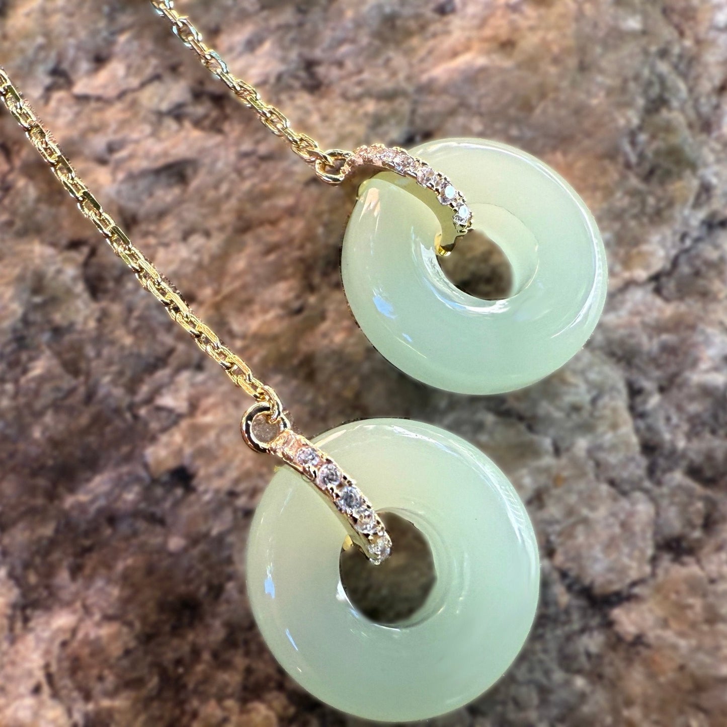 Jade Cubic Zirconia Drop Earrings