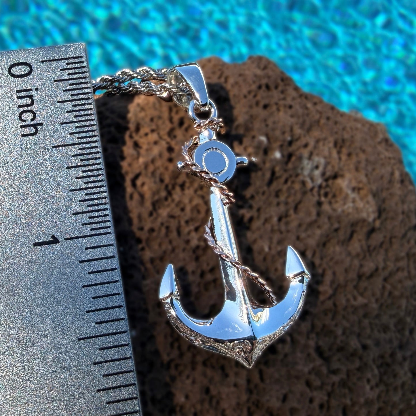 Kaimana Hawaiian Scroll Anchor Pendant