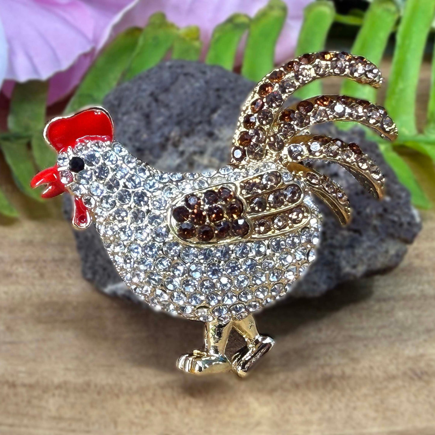 Kauai Rhinestone Rooster Magnets Set of 3