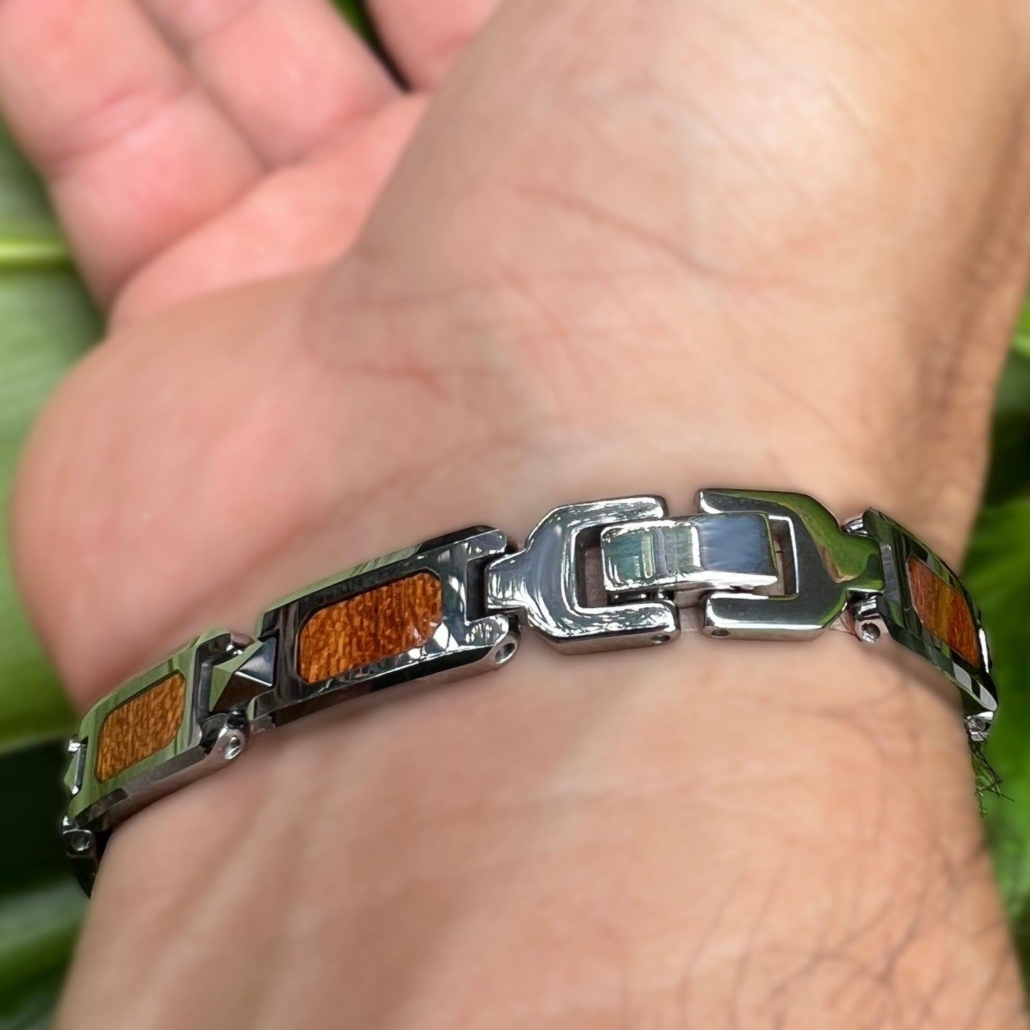 Koa Wood Tungsten Ho`omana Bracelet