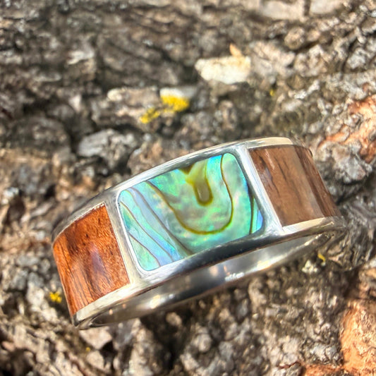 Wai Momi Koa Wood Titanium 8MM Ring