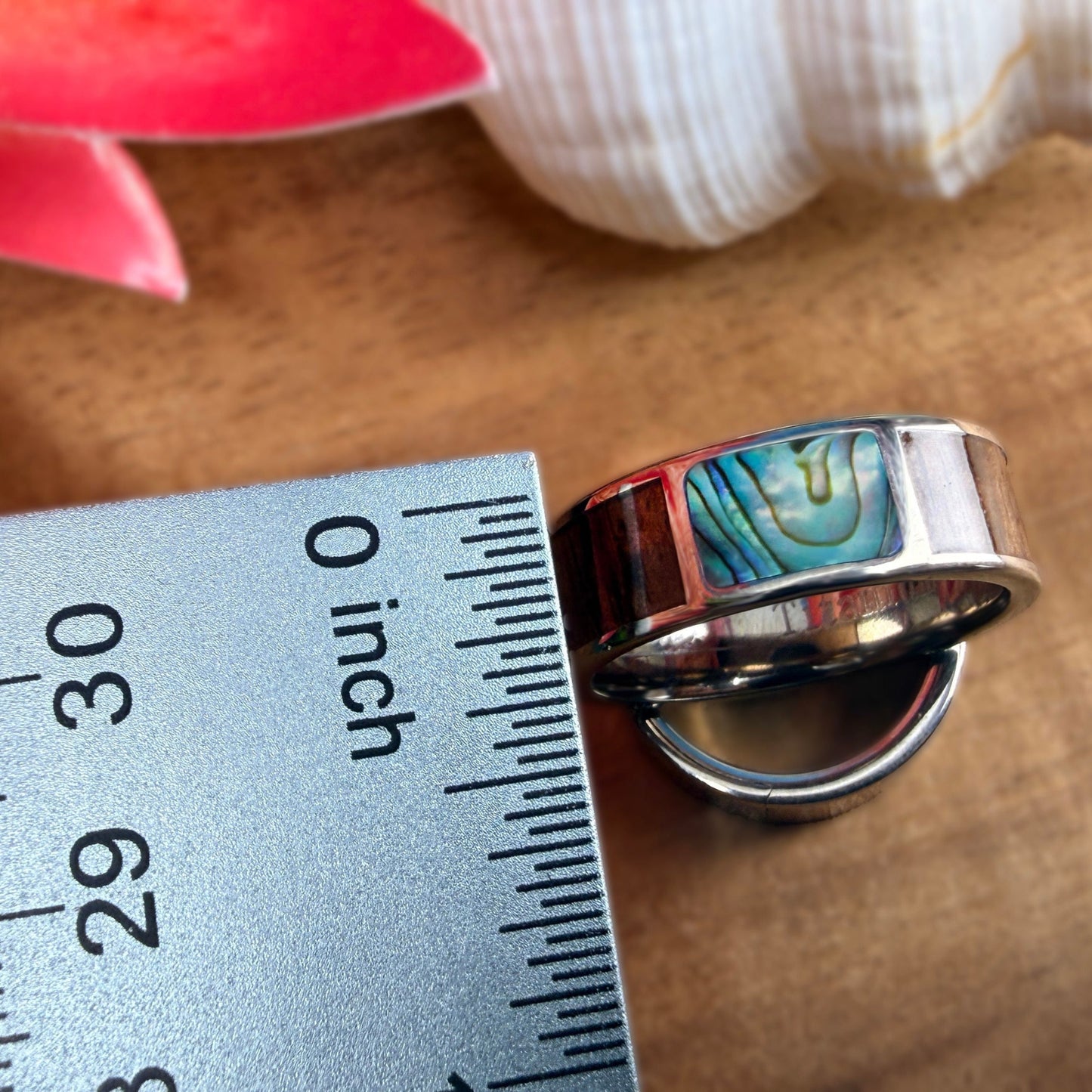 Wai Momi Koa Wood Titanium 8MM Ring