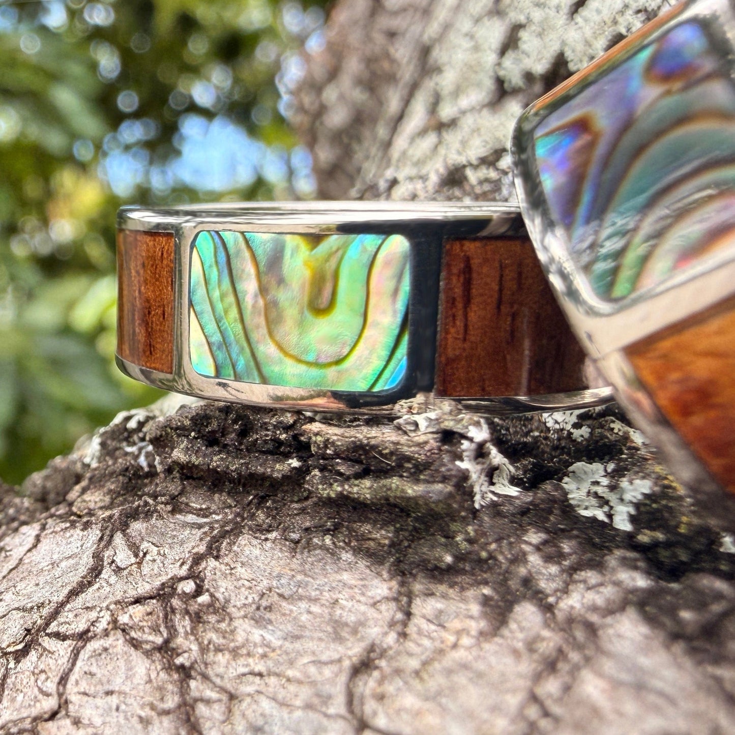 Wai Momi Koa Wood Titanium 8MM Ring
