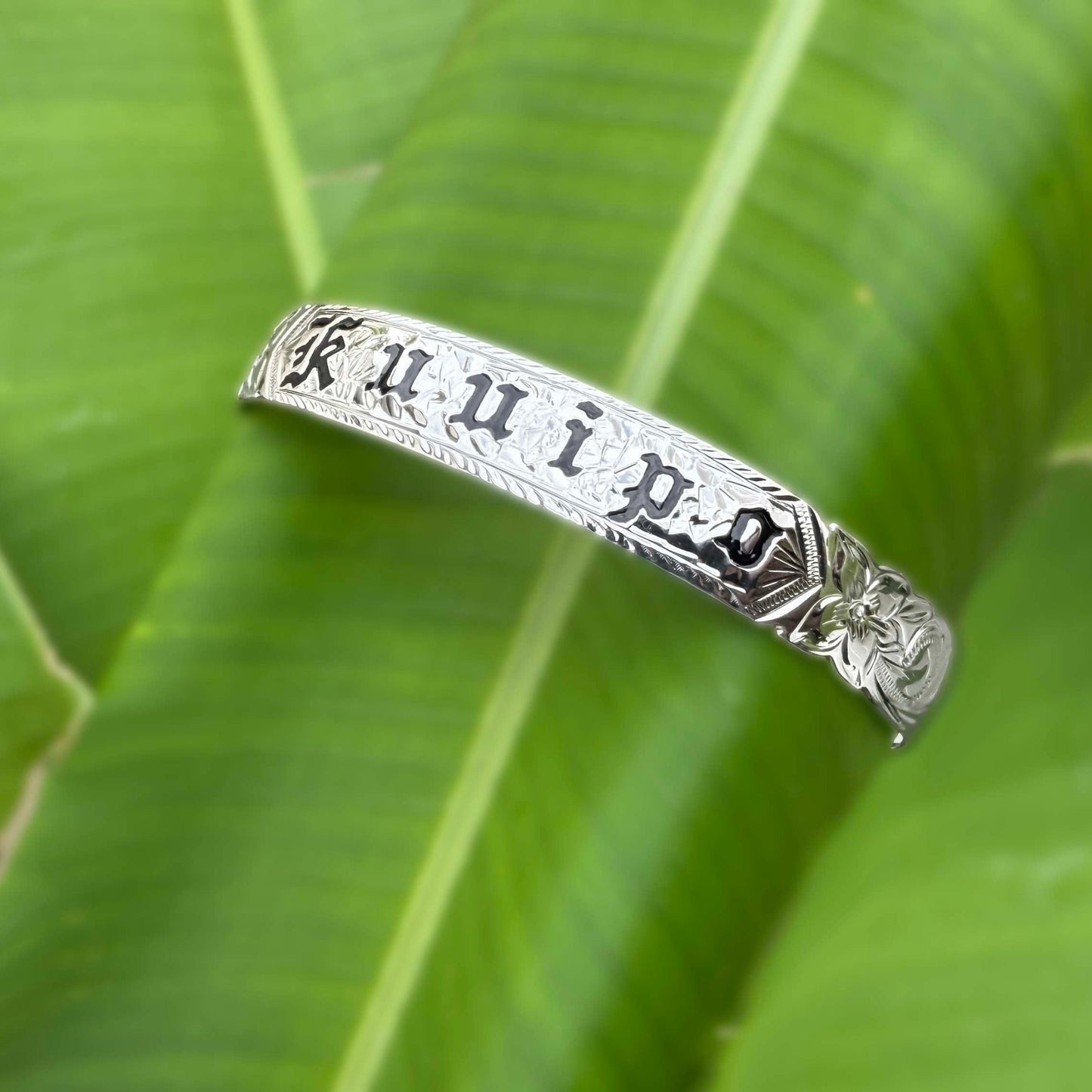 10MM Hawaiian Scroll Sterling Silver Kuuipo Bracelet