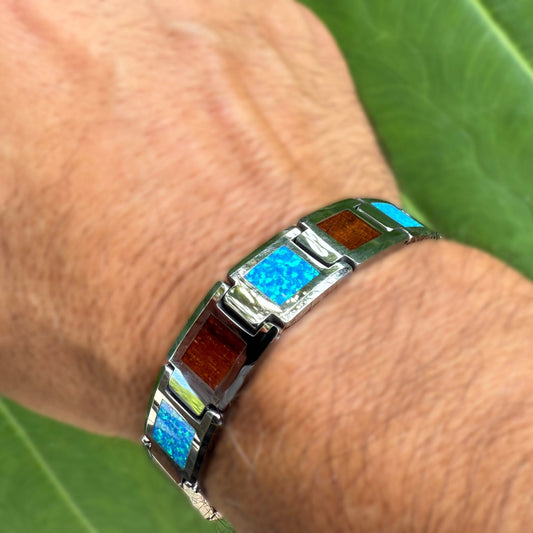 Nui Koa Opalite Tungsten Bracelet