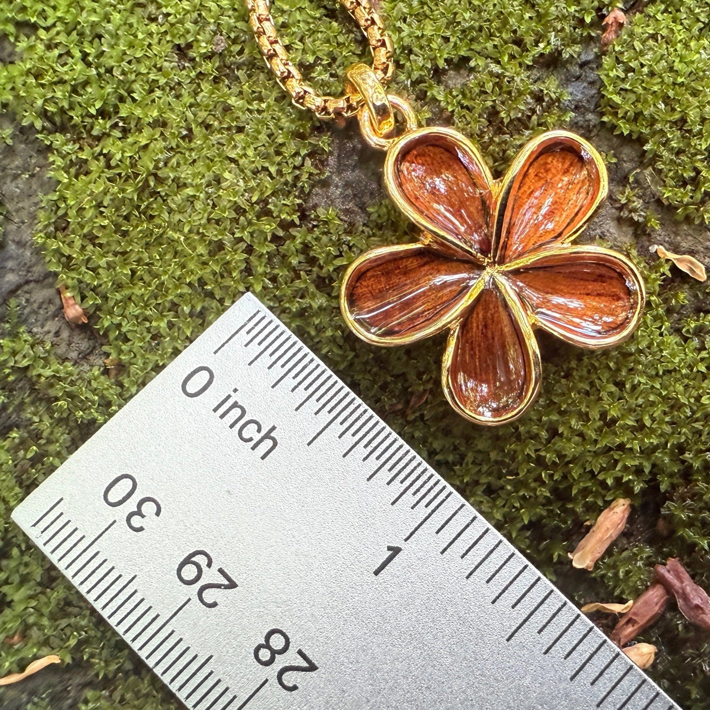 Nui Koa Plumeria Flower Pendant