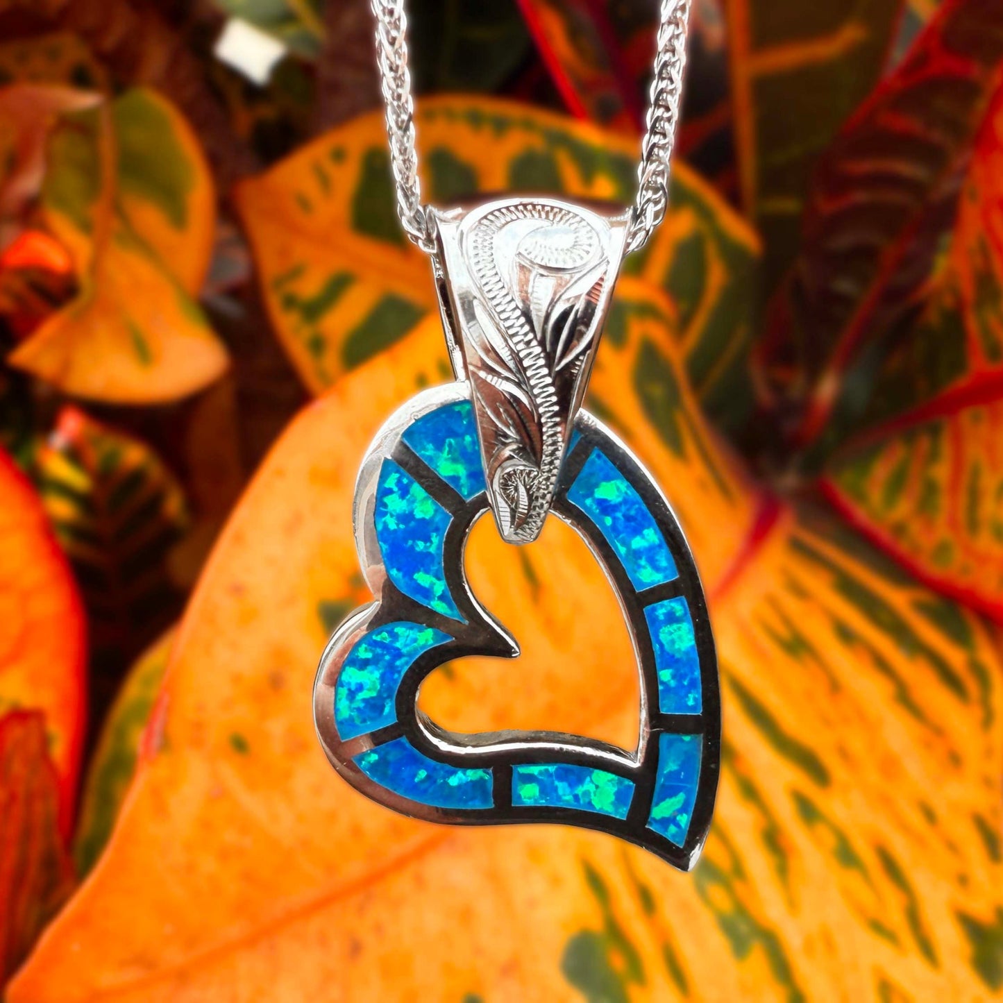 Opalite Floating Heart Pendant