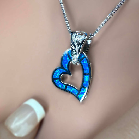 Opalite Floating Heart Pendant