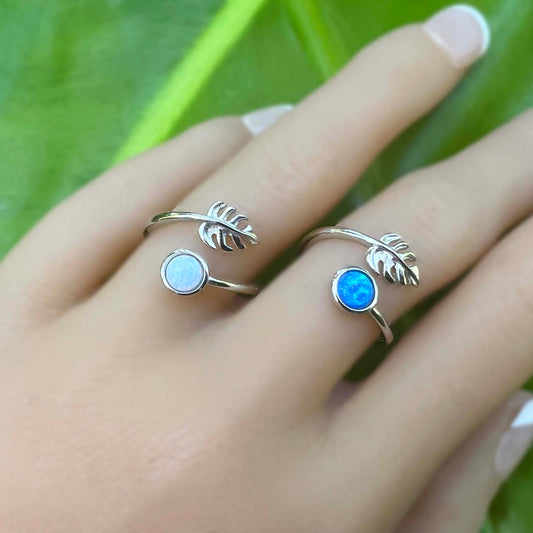 `Elua Monstera Leaf Adjustable Rings